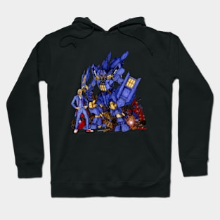 12th Doctor with Samurai Phone box Transformers Hoodie